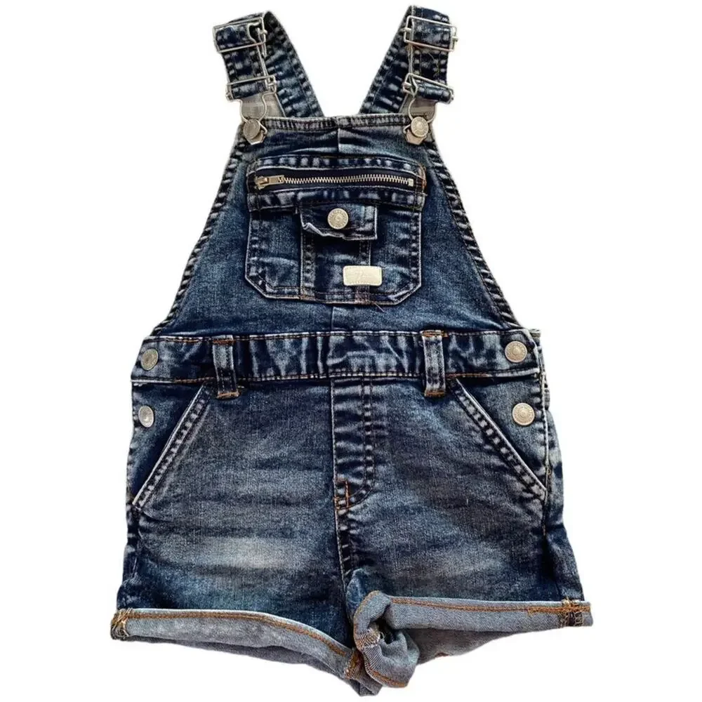 7 FOR ALL MANKIND Denim Blue Jeans Overalls ~ Toddler Children's Size 4T